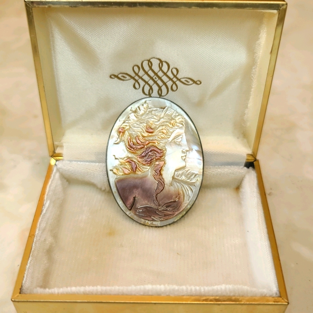 Large Victorian Sterling Cameo